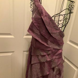 Purple Dress One Shoulder Layered Size 14